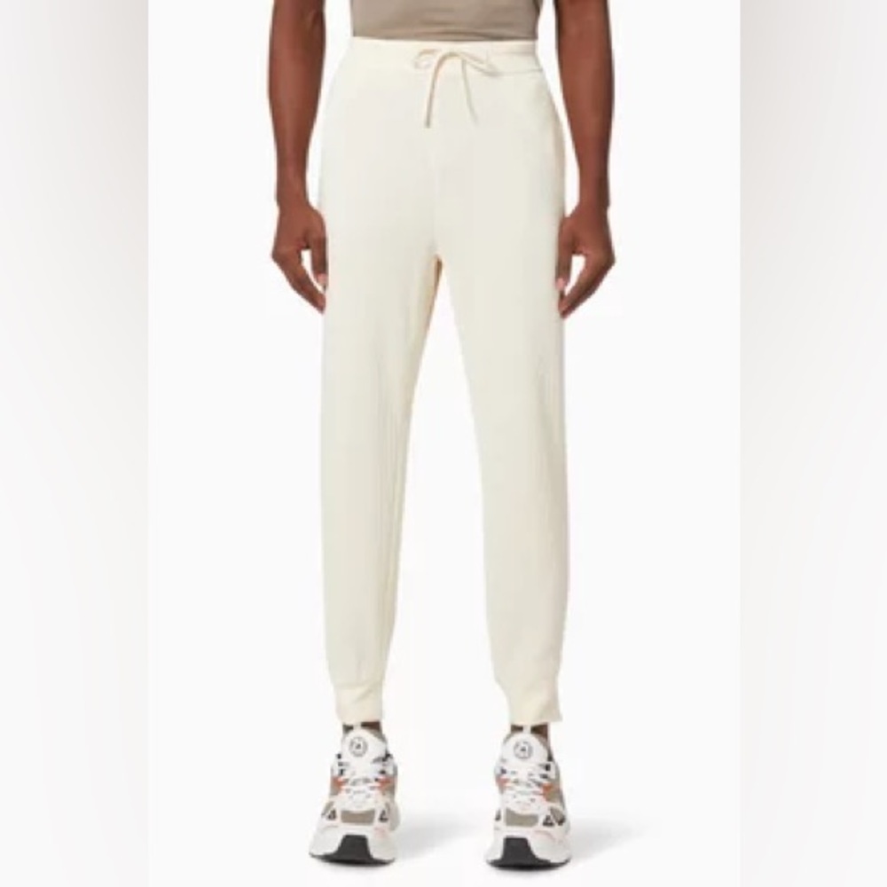 Theory Balena Waffle Knit Jogger Pants Cream White Size Large